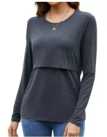 Women's Maternity Nursing Tops for Breastfeeding Shirt XL Lb28 sku-4098