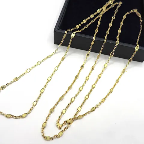 Italian Gold On 925 Silver 34 inch Chain Necklace New With Gift Box