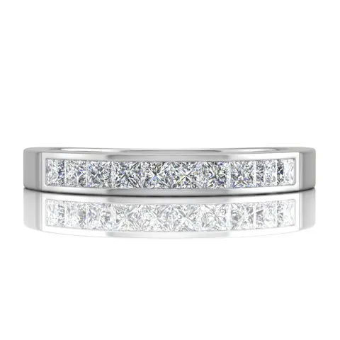 9ct White Gold Channel Set Half Eternity Diamond Ring 0.50