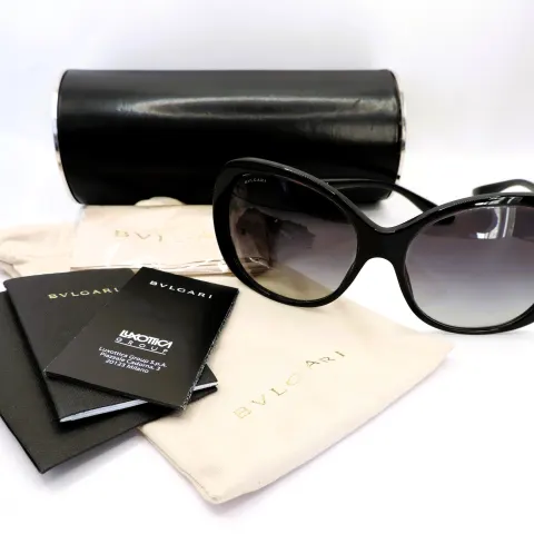 BVLGARI Black Sunglasses 8171-C Jewelled Hinged Detail New With Box & Certificate