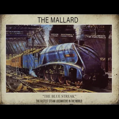 The Mallard "The Fastest Locomotive In The World" Nostalgic Large Metal Wall Art