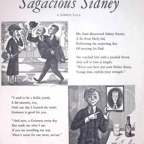 Guinness 1956 Original 69 Years-Old Print Sagacious Sidney G.E.2366--A