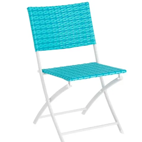 (189/Mez) 3x Chair Items. 2x Lettie Bistro Set Folding Chairs Blue (H81.5x W47x D56cm) RRP £30 Each
