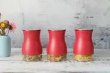 BRAND NEW 3PC KITCHEN CANISTERS RED