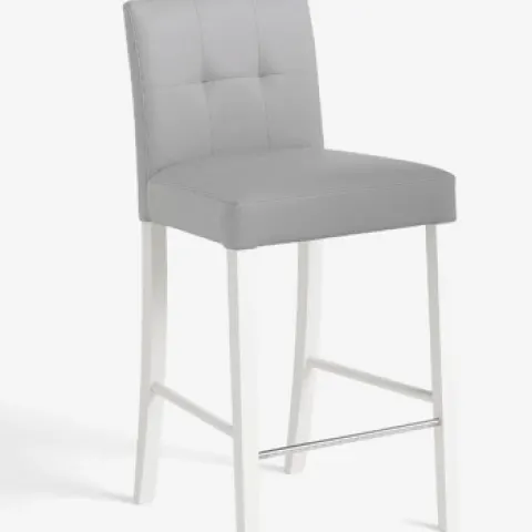 John Lewis & Partners Simone Faux Leather Bar Chair, Grey RRP £129