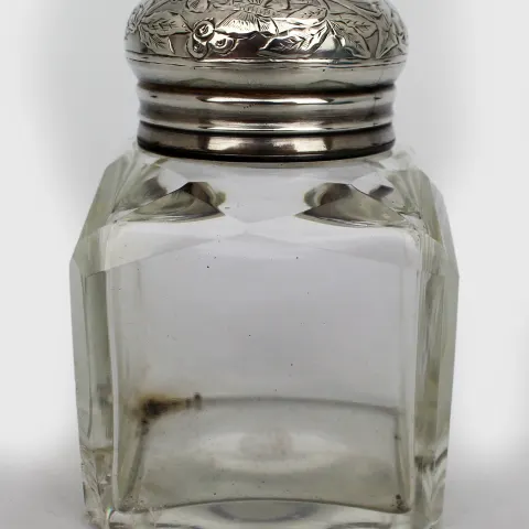 Silver Topped Crystal Bottle London 1898