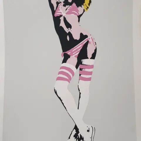 Bambi (b 1990-) ‘I'M TOO HOT FOR MY BURKA’ GREY EDITION GrafSpray Stencil Art with COA, 2013