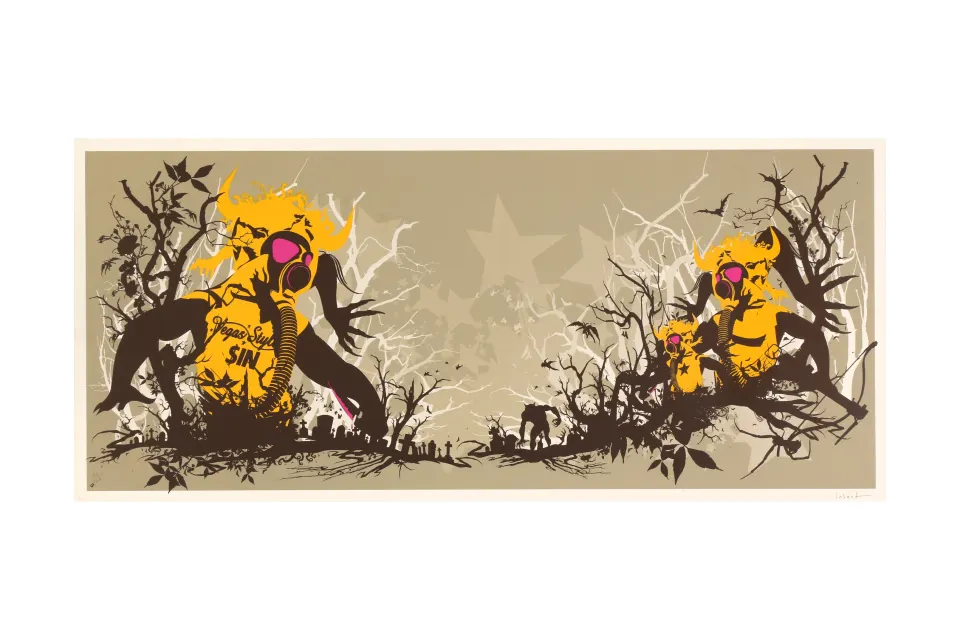 PAUL INSECT(B.1971)Vegas Style Sin-Screen Print in color with Pictures on Walls Banksy blind stamp