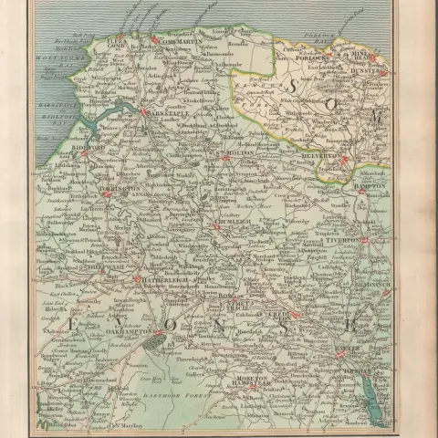 Devonshire, Somersetshire, - John Cary’s Antique 1794 Map