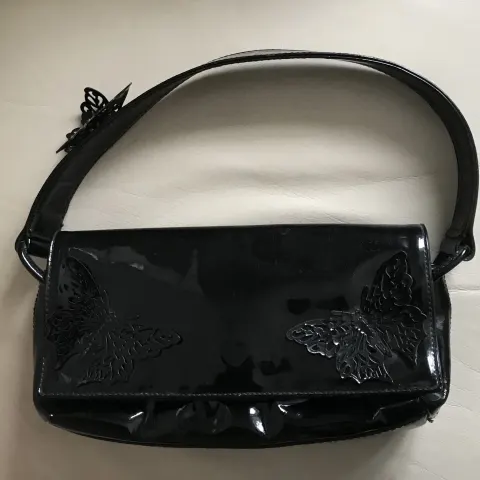 Beverly Feldman Black Patent Leather Small Bag