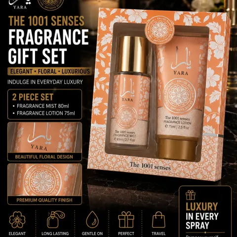 YARA The 1001 Senses Fragrance Gift Set | 80ml Fragrance Mist & 75ml Body Lotion | 2 Piece Luxury Gi