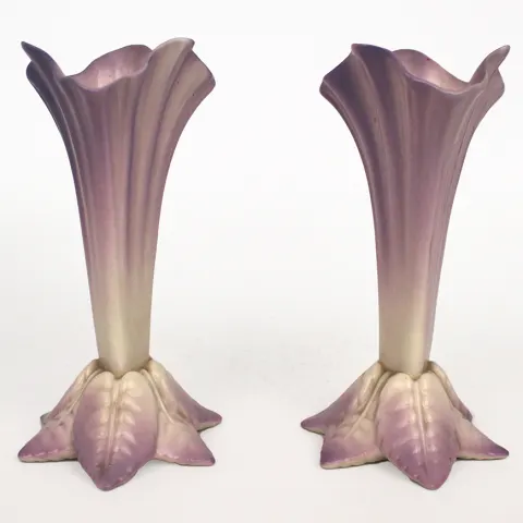 Pair of Royal Worcester Flower Form Spill Vases 1912 G365
