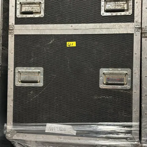 Large Flight Case including 4 Seater Modula Leather Sofa in Black