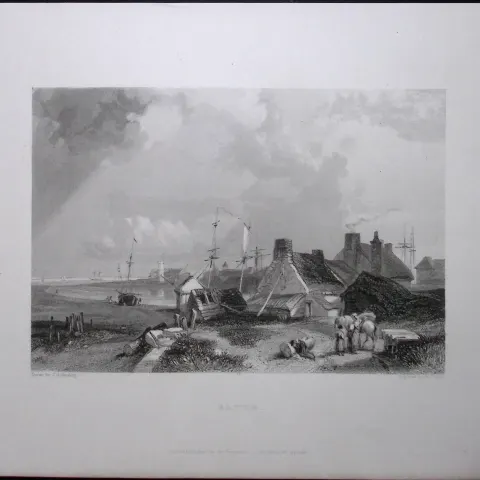 Blyth Northumberland WH Bartlett 183 Years-Old Antique Steel Engraving-59