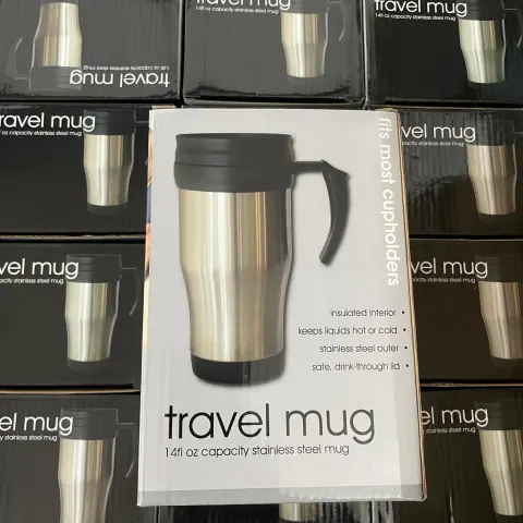 Box of 24 New Stainless Steel Travel Mugs
