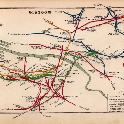 Glasgow Gallowgate Gorbals Parkhead Scotland Antique Railway Diagram-29.