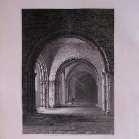 St Johns Church Wiltshire 190 Years-Old John Britton Antique Steel Engraving-197