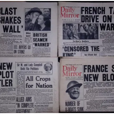 Job-Lot Original 1939 WW2 Newspapers Images & Reports of The War-23.