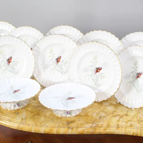 14 Piece Spode Butterfly Pattern Dessert Service 1954