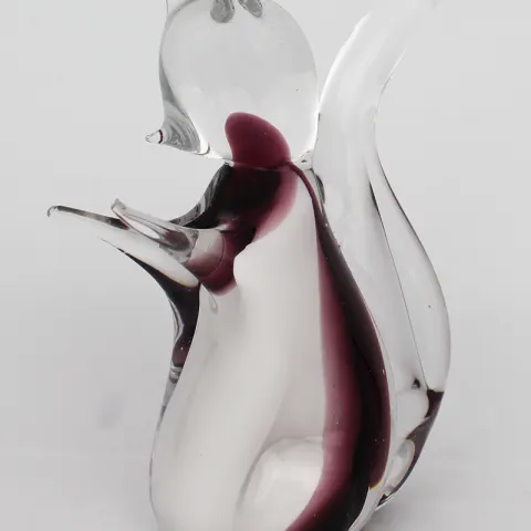 Vintage Glass Cat Sculpture