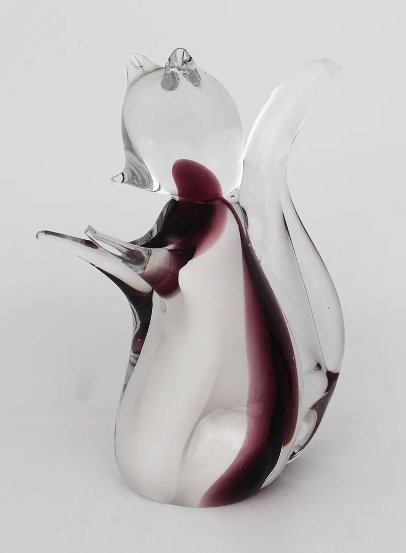 Vintage Glass Cat Sculpture