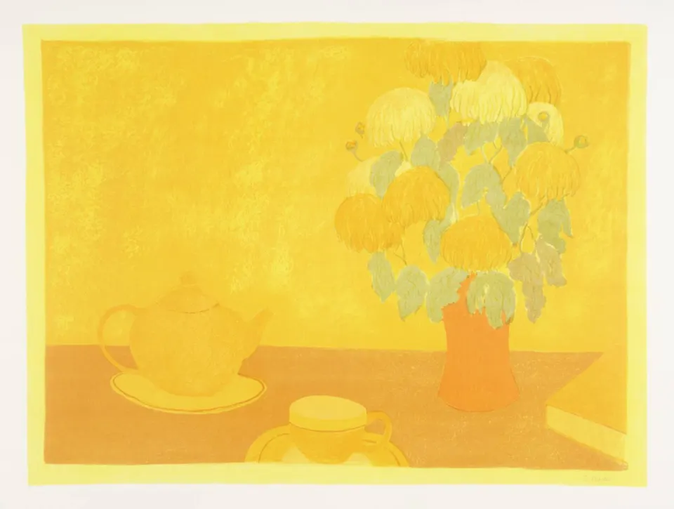 Bernard Myers 'Chrysanthemums' 1978 Signed Litograph