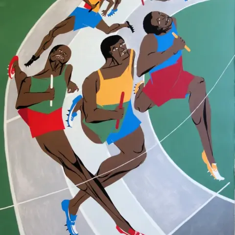 Jacob Lawrence (b1917-2000) Munich Olympic Games, Relay Race, Lithograph Poster, 1972