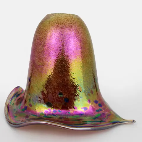 Vintage French Lily Form Iridescent Glass Lamp Shade