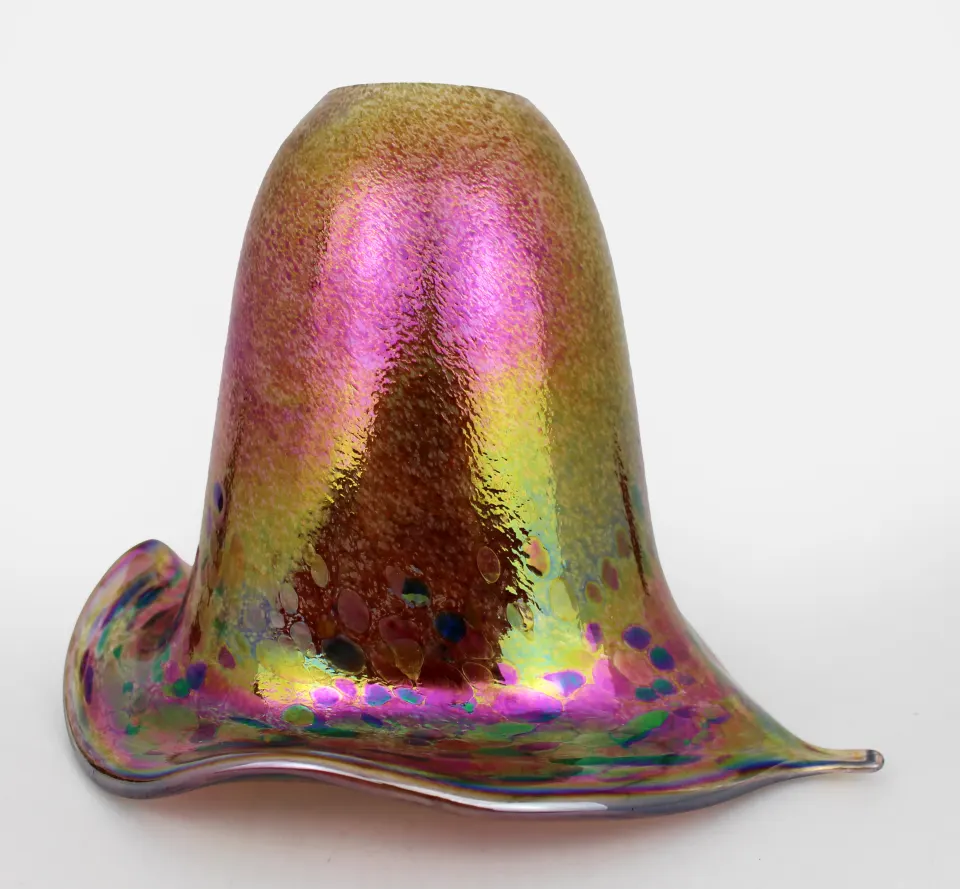 Vintage French Lily Form Iridescent Glass Lamp Shade