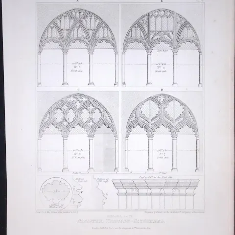 Norwich Cathedral Norfolk 190 Years-Old John Britton Antique Steel Engraving-183
