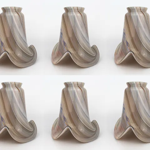 Set of 6 Agate Style Glass Shades