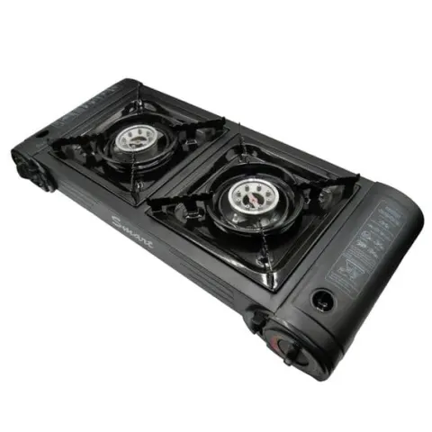 Black Double Burner Camping Gas Stove/Cooker