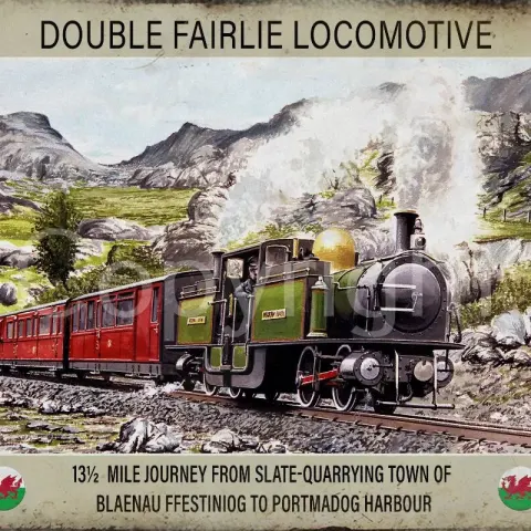 Double Fairlie Locomotive Nostalgic Large Metal Wall Art
