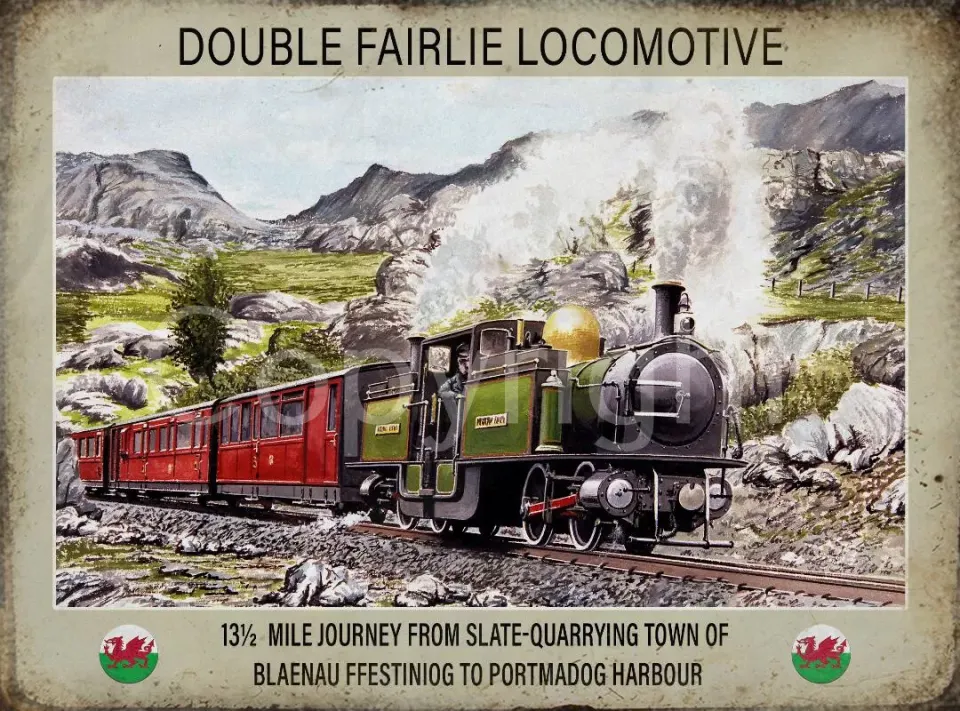 Double Fairlie Locomotive Nostalgic Large Metal Wall Art