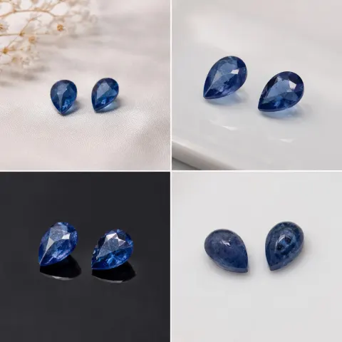 Pair of Natural Heated Blue Sapphires – 2.42 Carats – 8 x 5.8 mm
