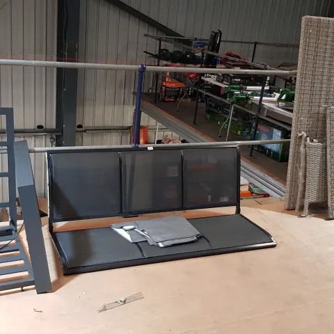 (201/Mez) 3x Items. 1x Rattan Table Rectangle (No Fixings). 1x Metal Hydraulic Chair Frame From The
