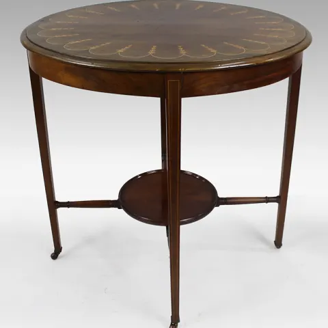 Edwardian Inlaid Oval Side Table