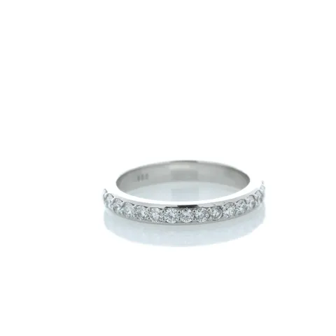 Platinum Claw Set Semi Eternity Diamond Ring 0.45