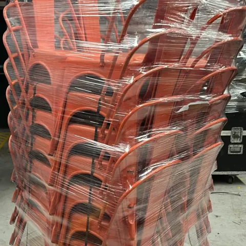 28 x Orange Torex Metal Armed Chairs
