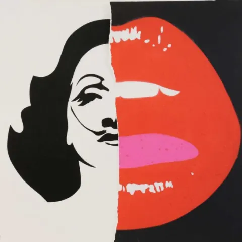 Pure Evil (British 1968-) Marlenes Lips De-constructed - Unique offset lithograph 2012