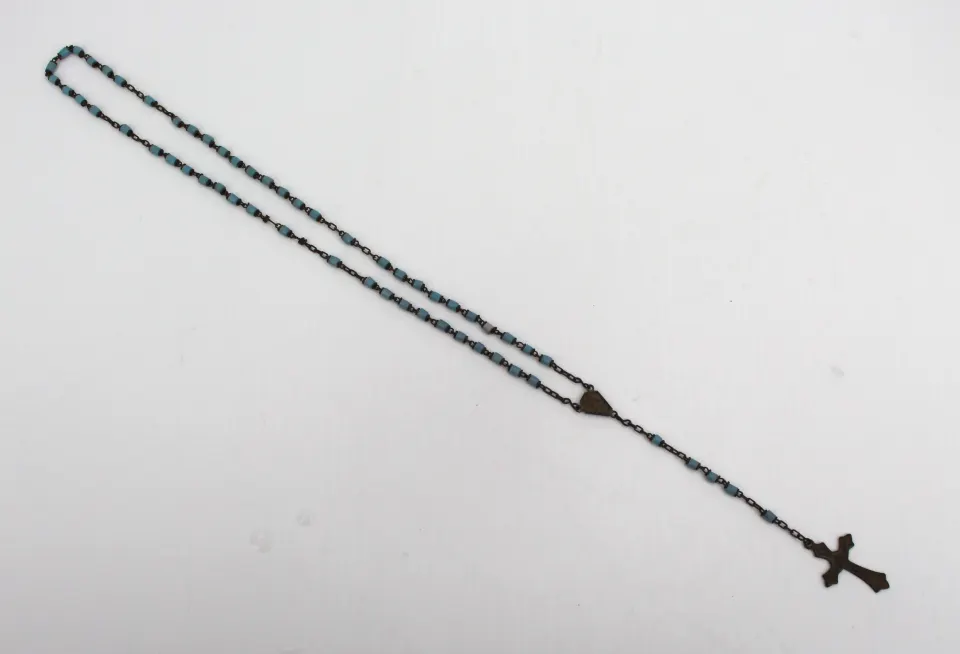 Vintage Crucifix Bead Necklace