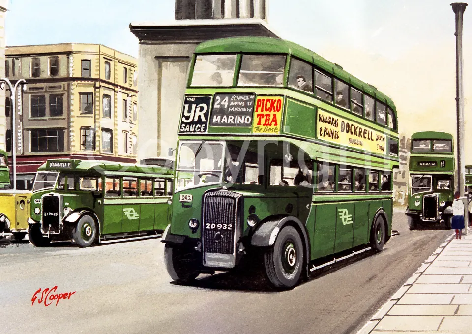 Dublin CIE Bus 1950's O'Connell St Nostalgic Irish Memories Metal Wall Art.