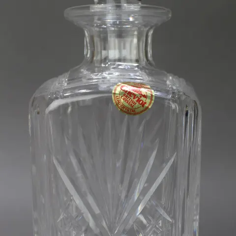 Vintage Cheviot British Crystal Square Shaped Spirit Decanter