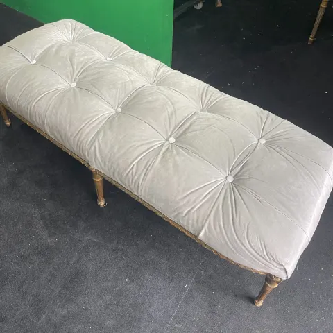 Long Vintage Carved Gilt Bench Window Seat