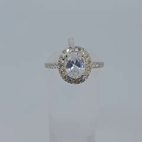 Silver Dress Ring Set With CZ Stones