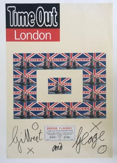 GILBERT & GEORGE (b.1943 & 42) Italian & British, Signed,Time Out London, Bridge Flagsky ltd ed 2009