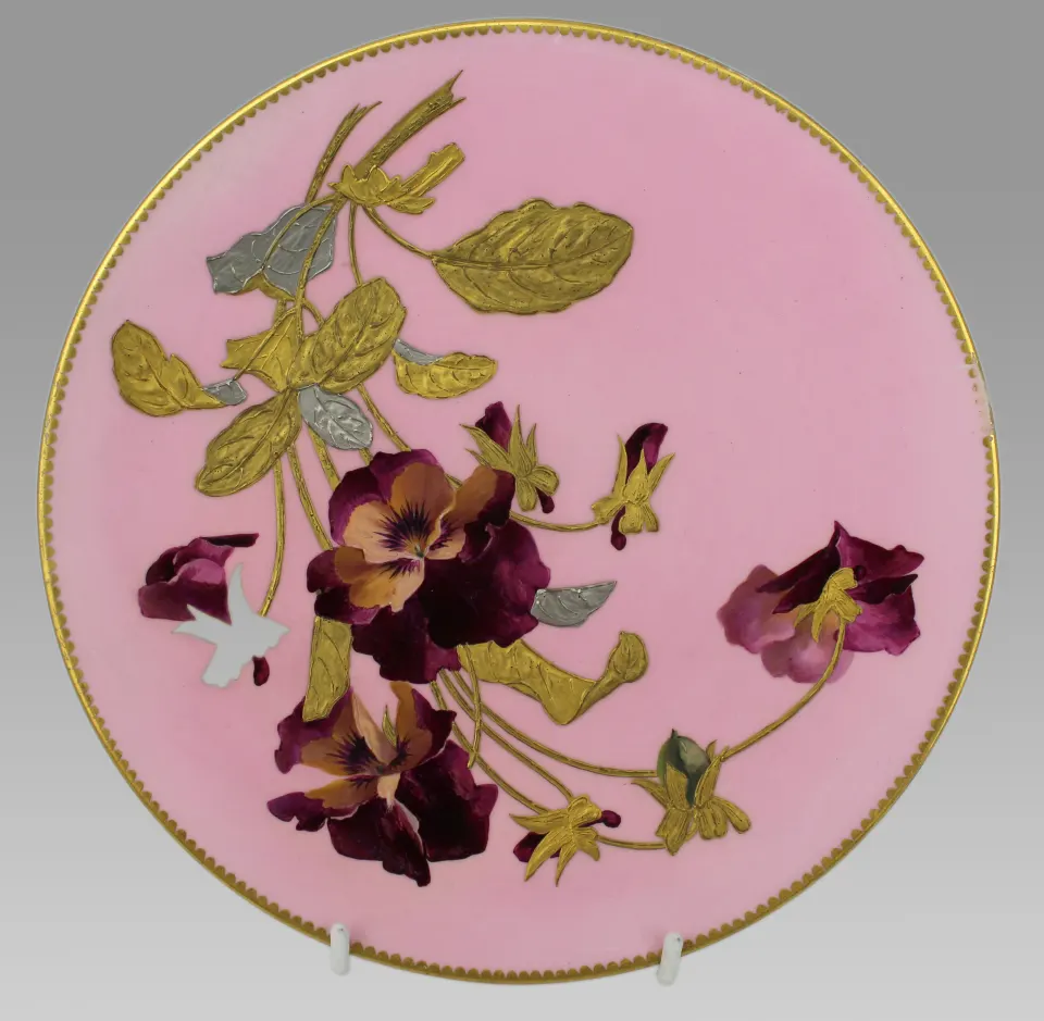 Victorian Hand-Painted Porcelain Cabinet Plate  Circa 1880–1900