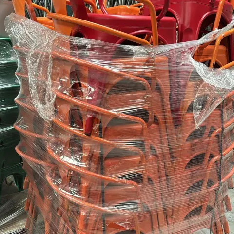 30 x Orange Torex Metal Armed Chairs 2 x Red