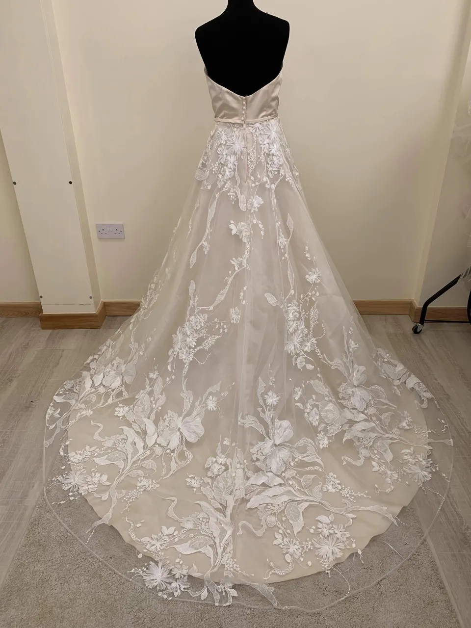 Catherine Parry, English designer, size 12 wedding dress in champagne  RRP £1795