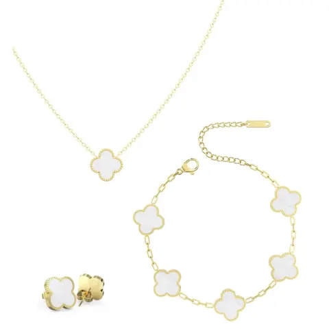 30 x Jewellery Sets Clover, Necklace, Bracelet and Earrings, RRP £500
